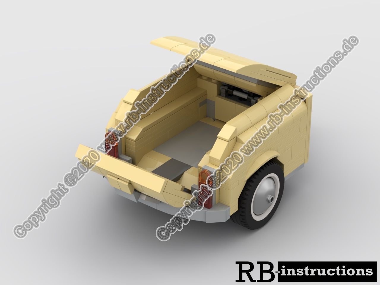 RBi Bauanleitung instruction 10271 Anhänger Fiat 500 Trailer MOC aus LEGO Heck 